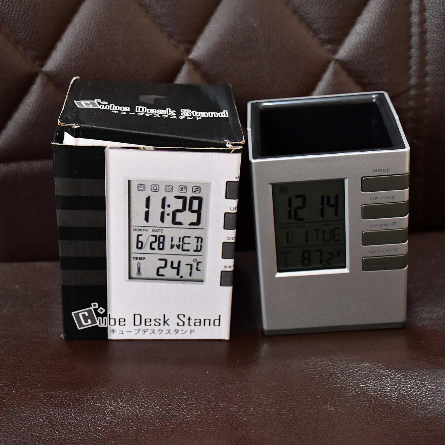 Multifunction Cube Digital Desk Clock with Pen Holder (1 Pc) Multifunction Cube Digital Desk Clock with Pen Holder (1 Pc)
